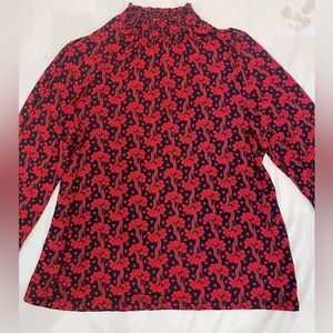 Boden red black floral blouse, size 16